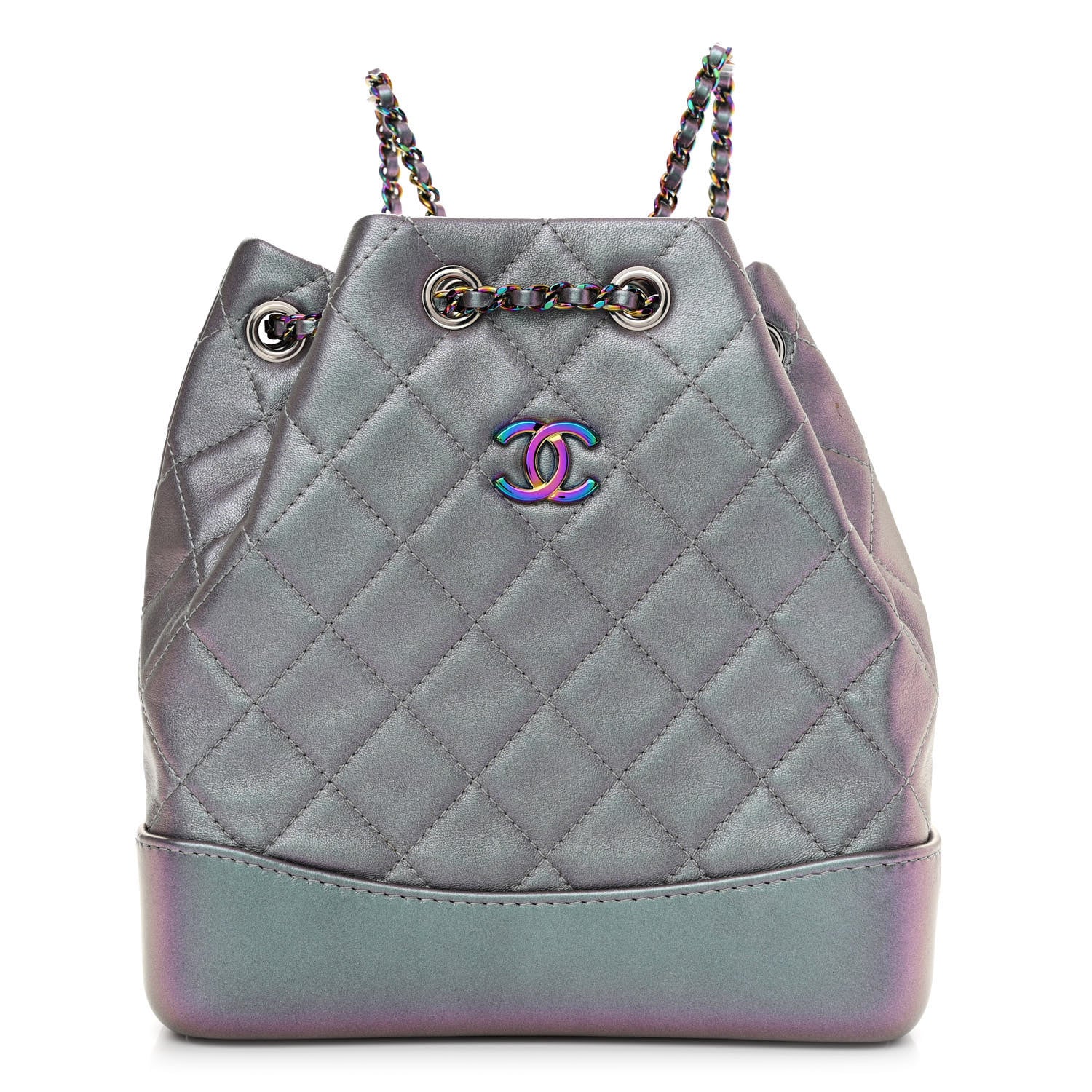 Chanel Iridescent Lambskin Calfskin Small Quilted Gabrielle Backpack Light Purple 1 of 10