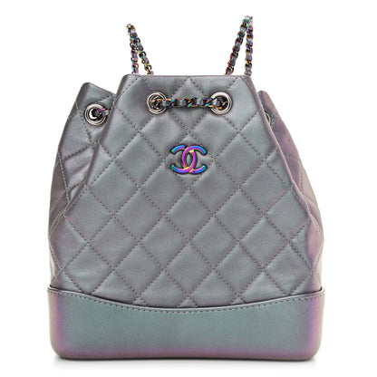 Chanel Iridescent Lambskin Calfskin Small Quilted Gabrielle Backpack Light Purple 1 of 10