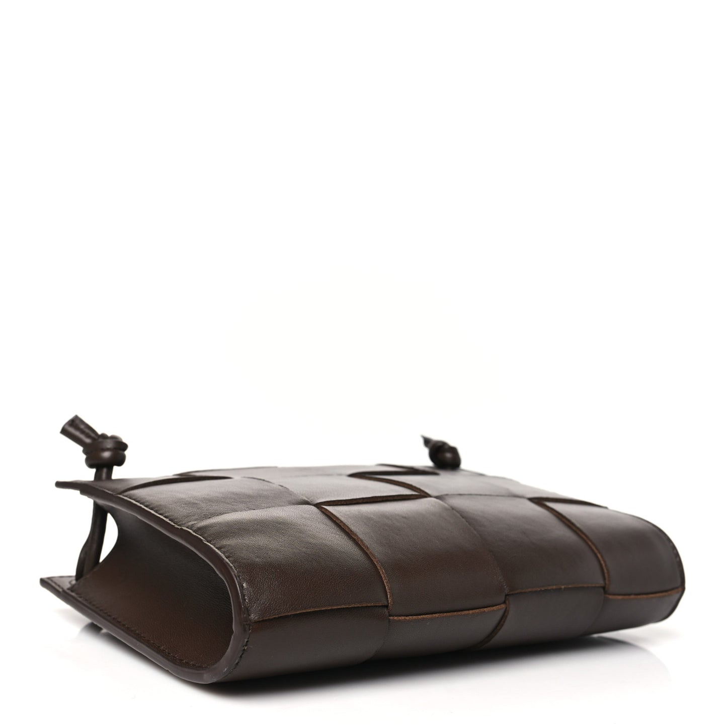 Lambskin Intreccio Mini Cassette Bag Light Brown