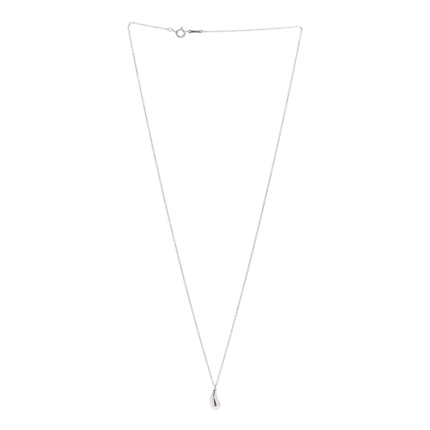 Sterling Silver 12mm Elsa Peretti Teardrop Pendant Necklace