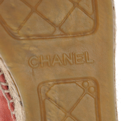 Chanel Suede Pearl CC Espadrilles 37 Pink 7 of 10
