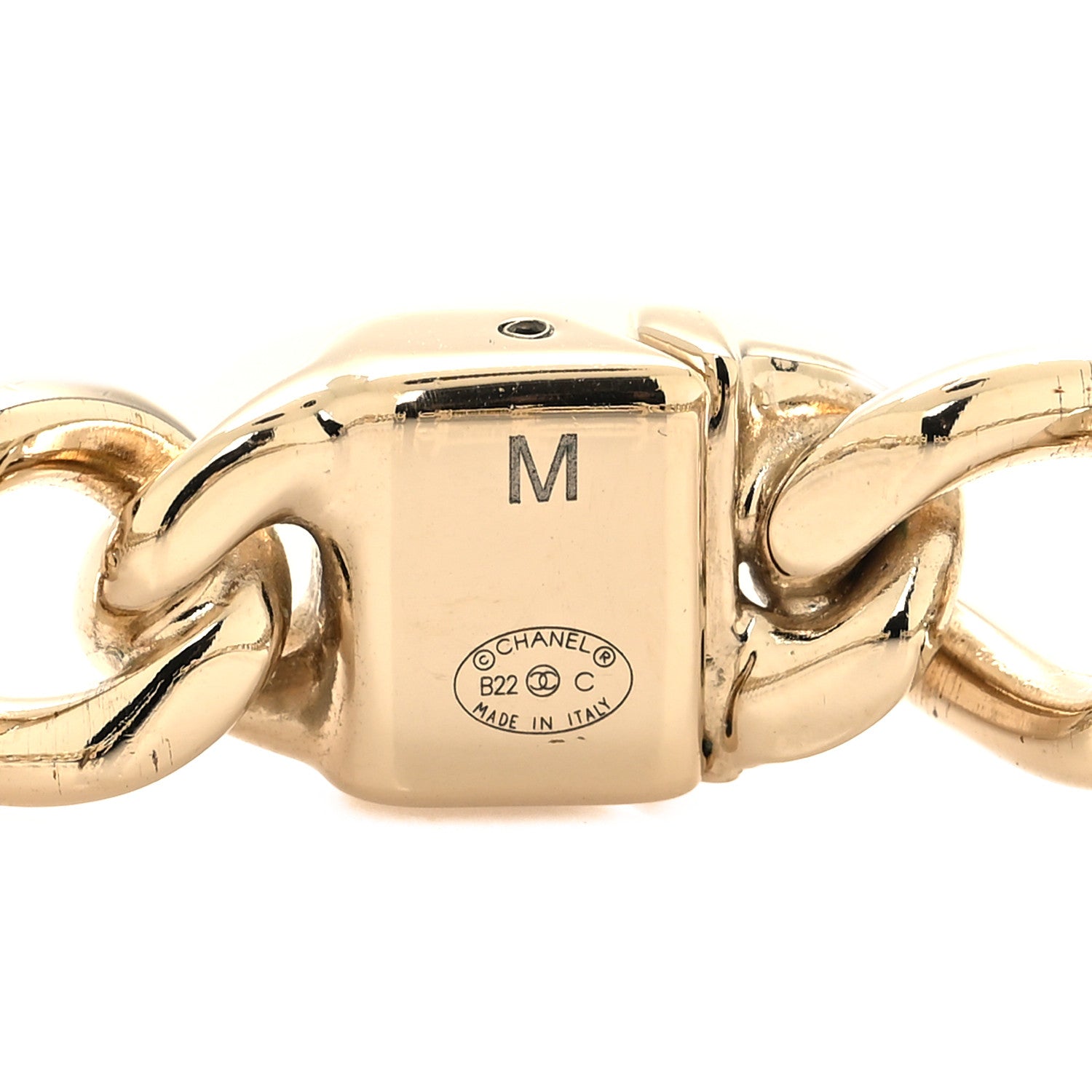 Chanel Metal CC Chain Link Choker Necklace M Gold 4 of 5
