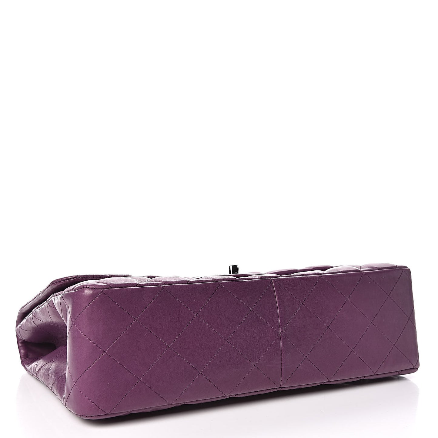 Lambskin Quilted Jumbo Single Flap Dark Purple