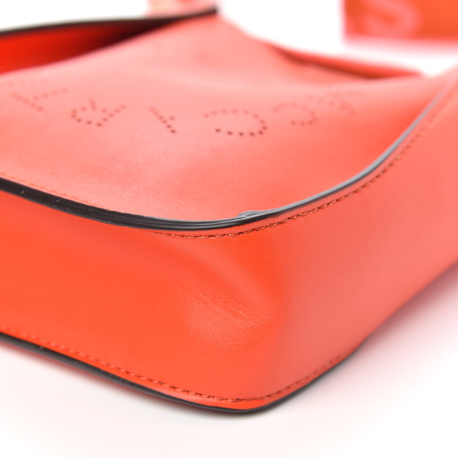 Stella McCartney Eco Alter Nappa Perforated Logo Tiny Crossbody Orange 8 of 8