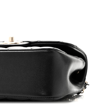 Chanel Shiny Lambskin Quilted Pearl Twist Mini Square Flap Black 10 of 10
