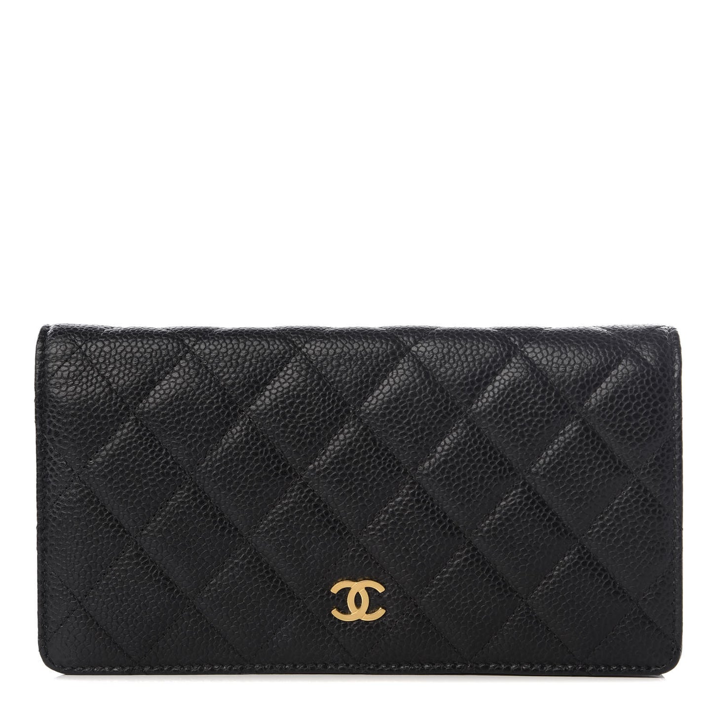 Caviar Quilted Yen Wallet Black