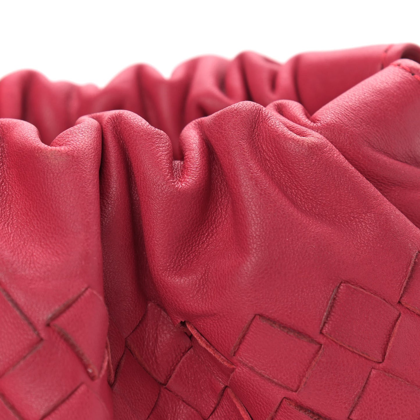 Nappa Intrecciato Drawstring Tote Fuchsia