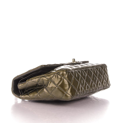 Chanel Patent Quilted Medium Double Flap Dark Green 4 of 10