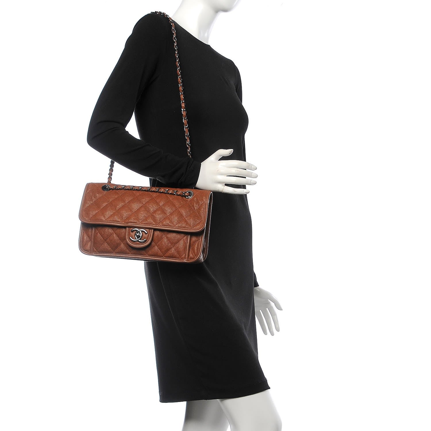 Chanel Caviar Quilted Medium French Riviera Flap Brown 2 of 8
