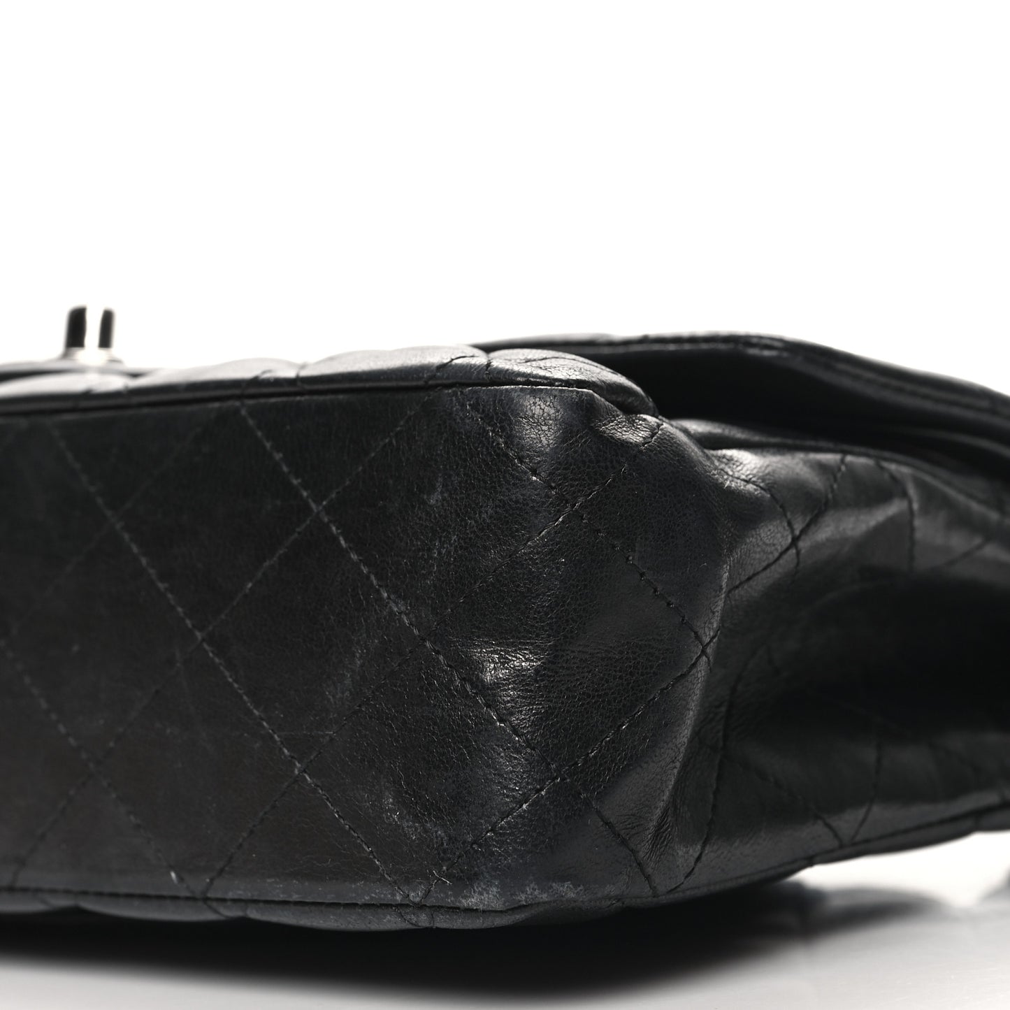 Lambskin Quilted Medium Double Flap Black