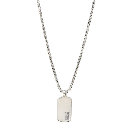 David Yurman Sterling Silver Mens Small Dog Tag Pendant Necklace 1 of 5