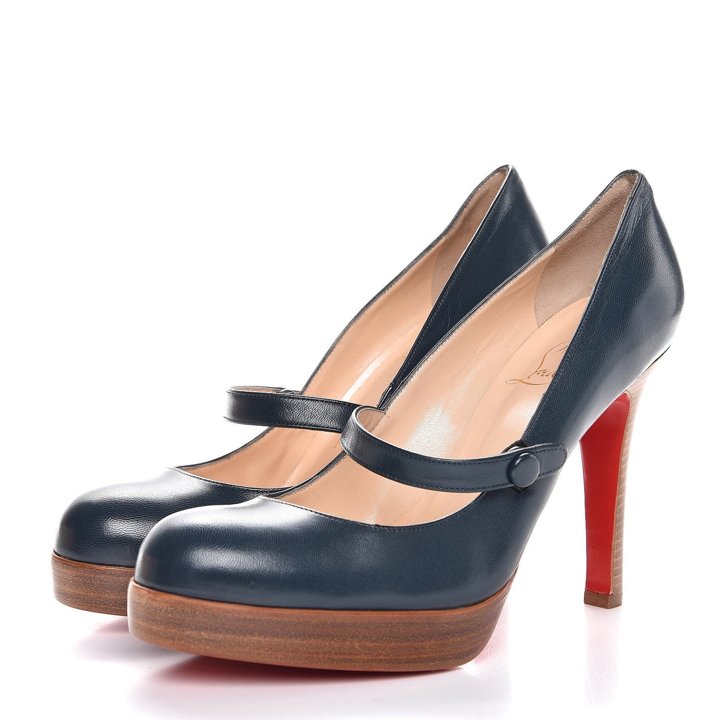 Kid Leather Super Wallis 100 Mary Jane Platform Pumps 36.5 Petrolio