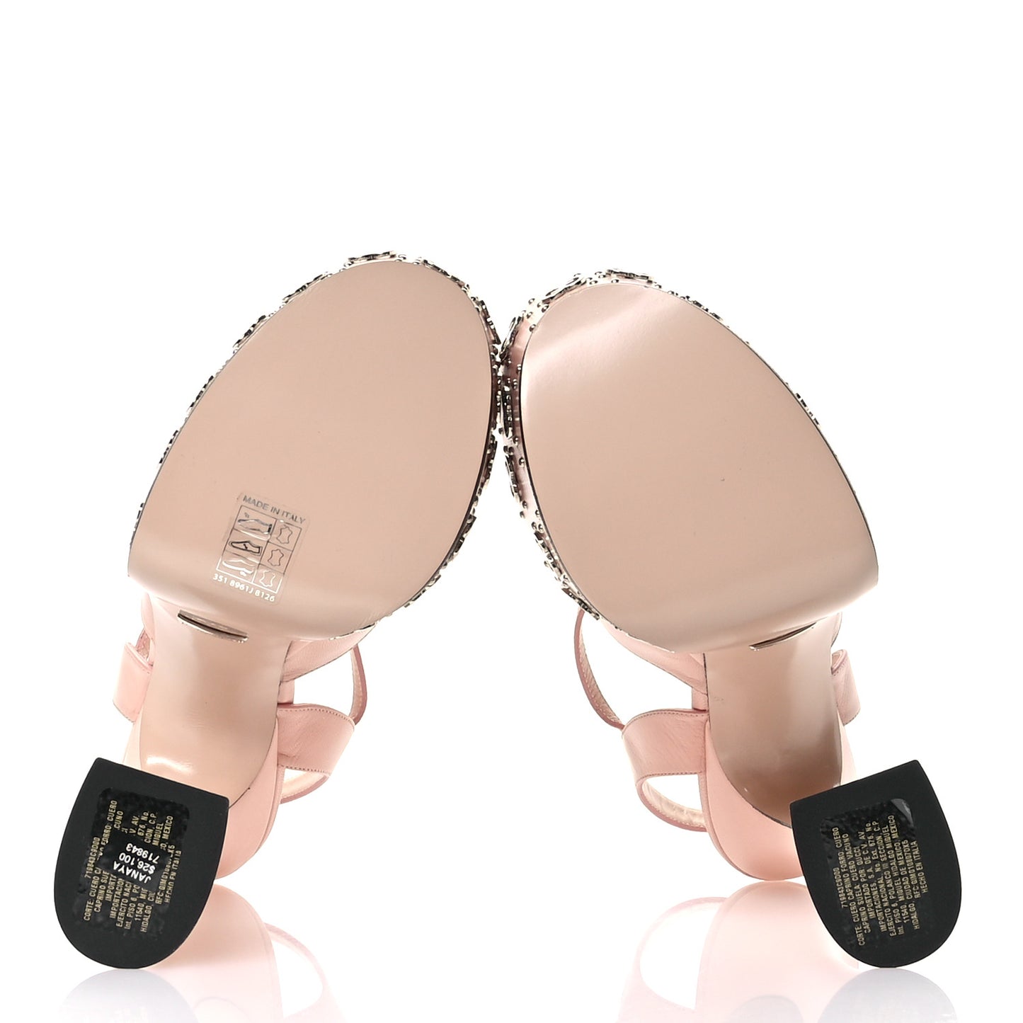 Malaga Kid Interlocking G Studs 155mm Platform Sandals 37.5 Perfect Pink