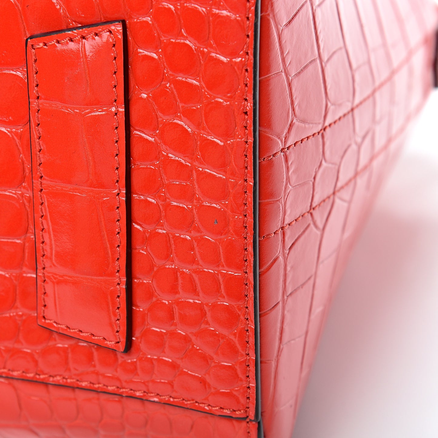 Calfskin Crocodile Embossed Small Antigona Red