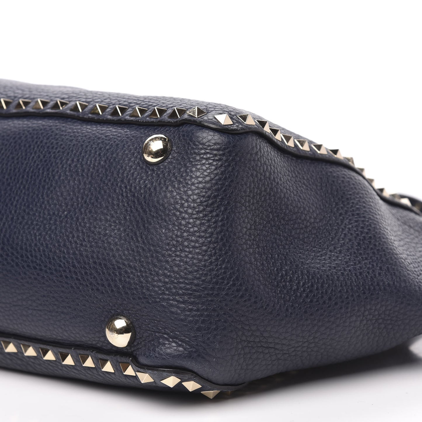 Pebbled Calfskin Medium Rockstud Tote Marine