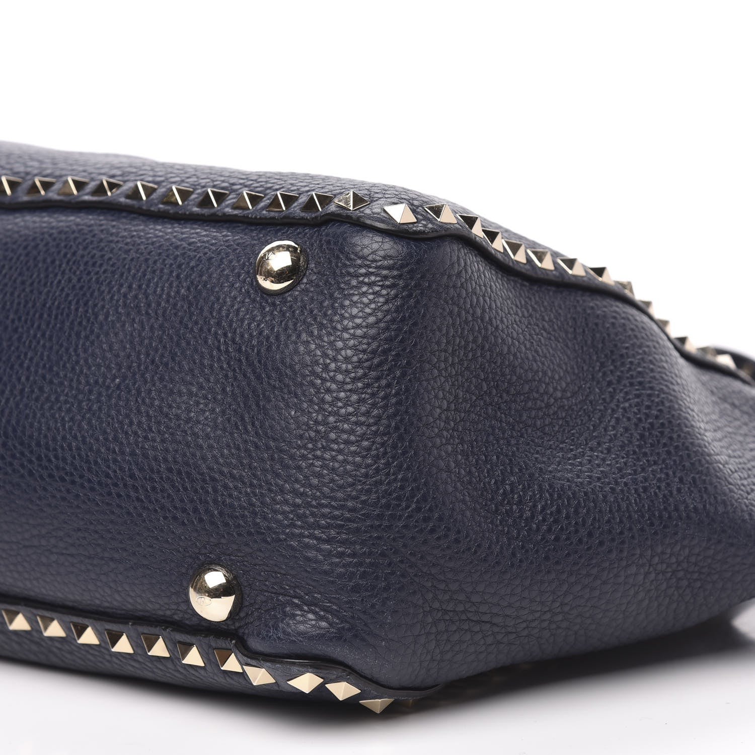 Valentino Garavani Pebbled Calfskin Medium Rockstud Tote Marine 8 of 9