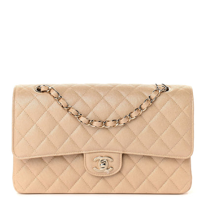 Chanel Iridescent Caviar Quilted Medium Double Flap Beige 1 of 7
