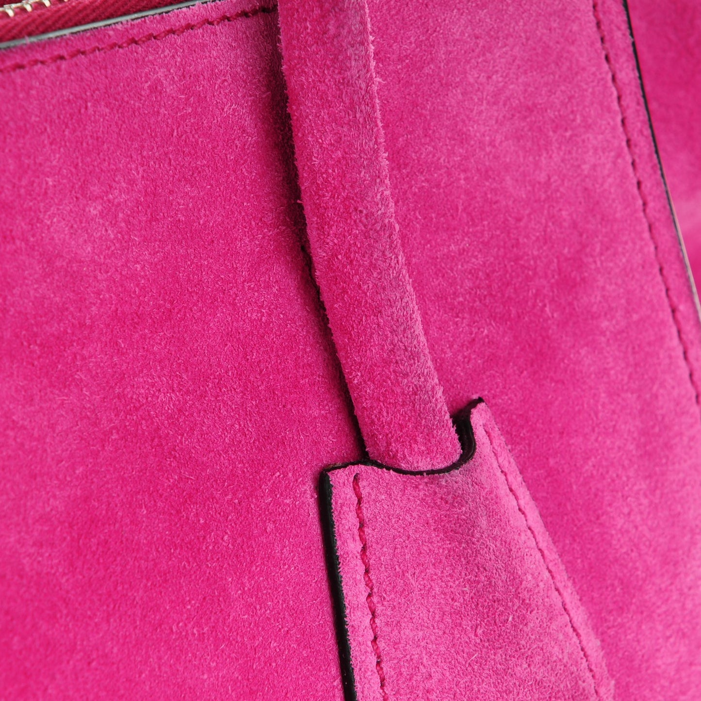 Scamosciato Suede Twin Pocket Tote Fuxia
