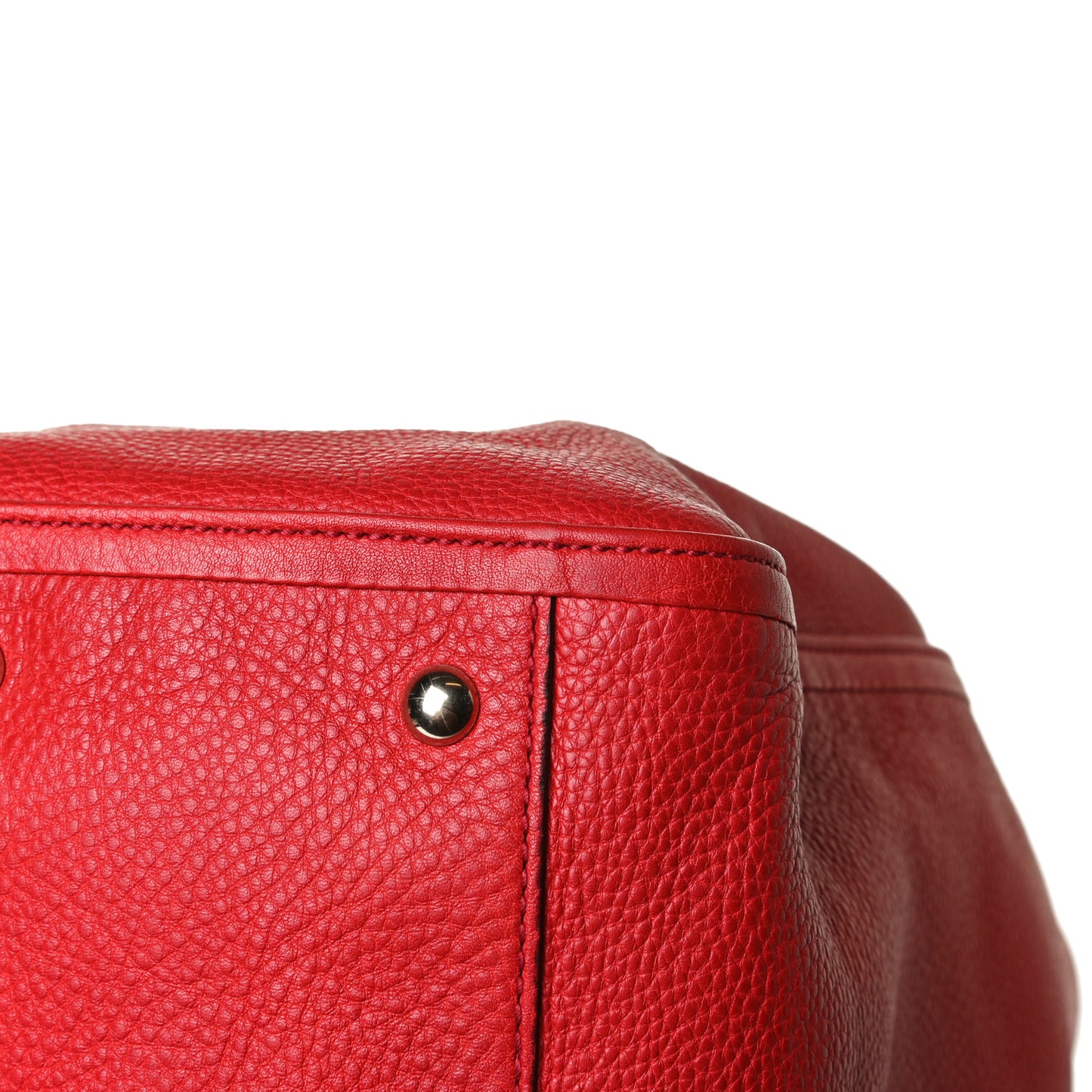 Pebbled Calfskin Medium Soho Shoulder Bag Red
