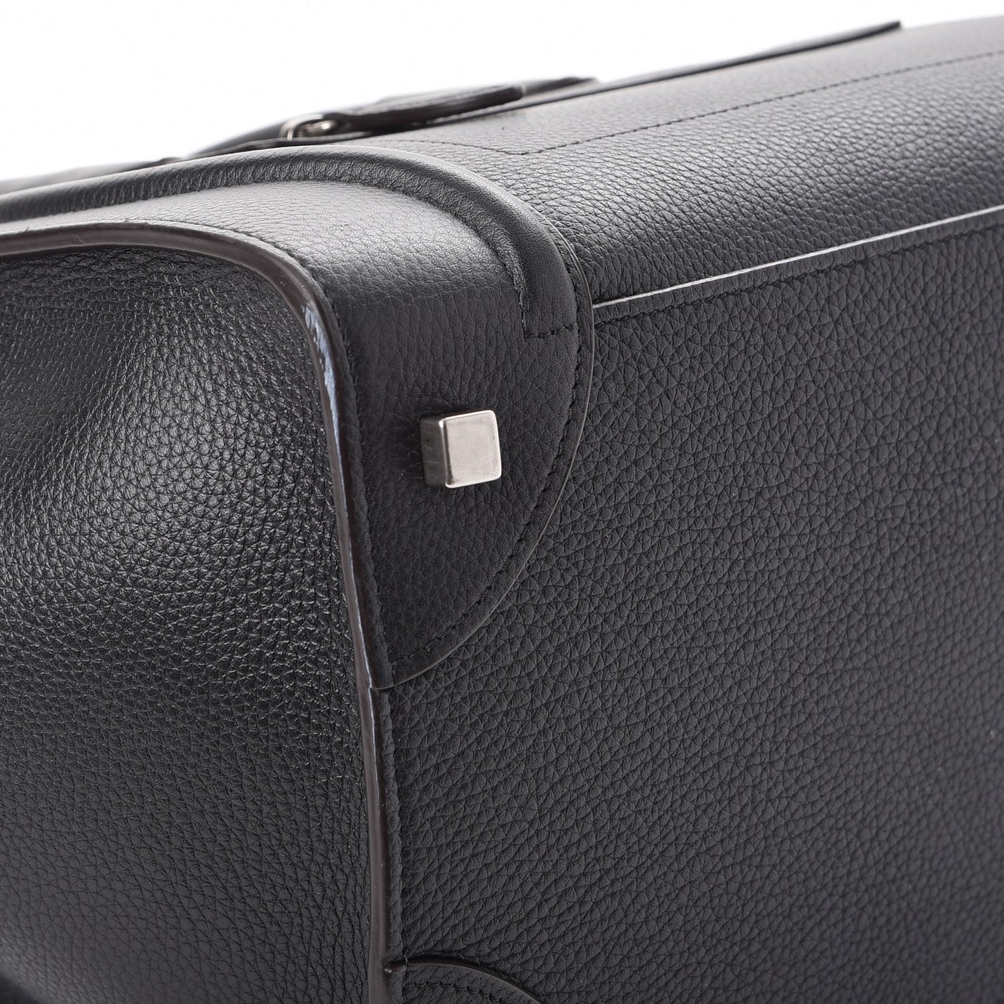 Drummed Calfskin Mini Luggage Black