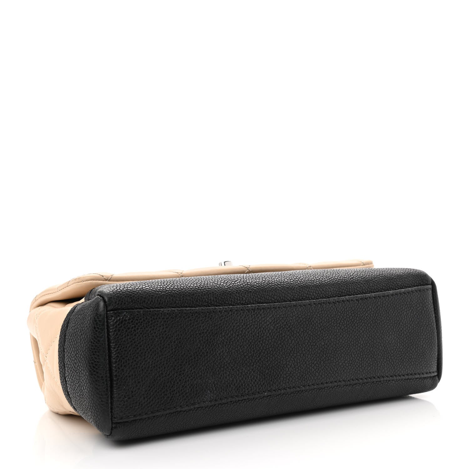 Chanel Calfskin Quilted Flap Beige Black 4 of 12