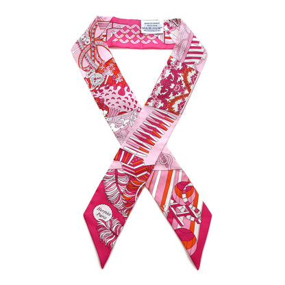 Hermes Silk De l'Ombrelle Aux Duels Twilly Fuchsia Rose Pale 1 of 3