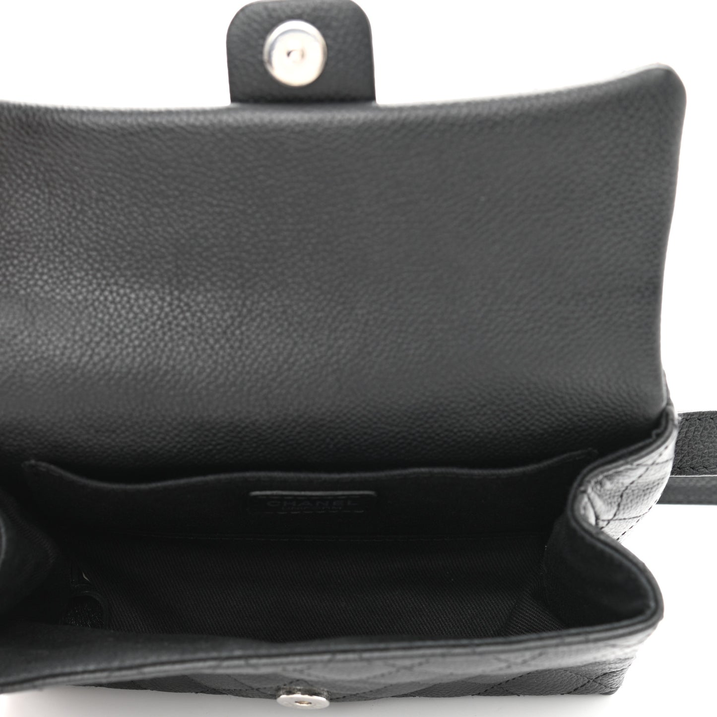 Grained Calfskin Quilted 2.55 Reissue Flap Belt Bag Clutch Black