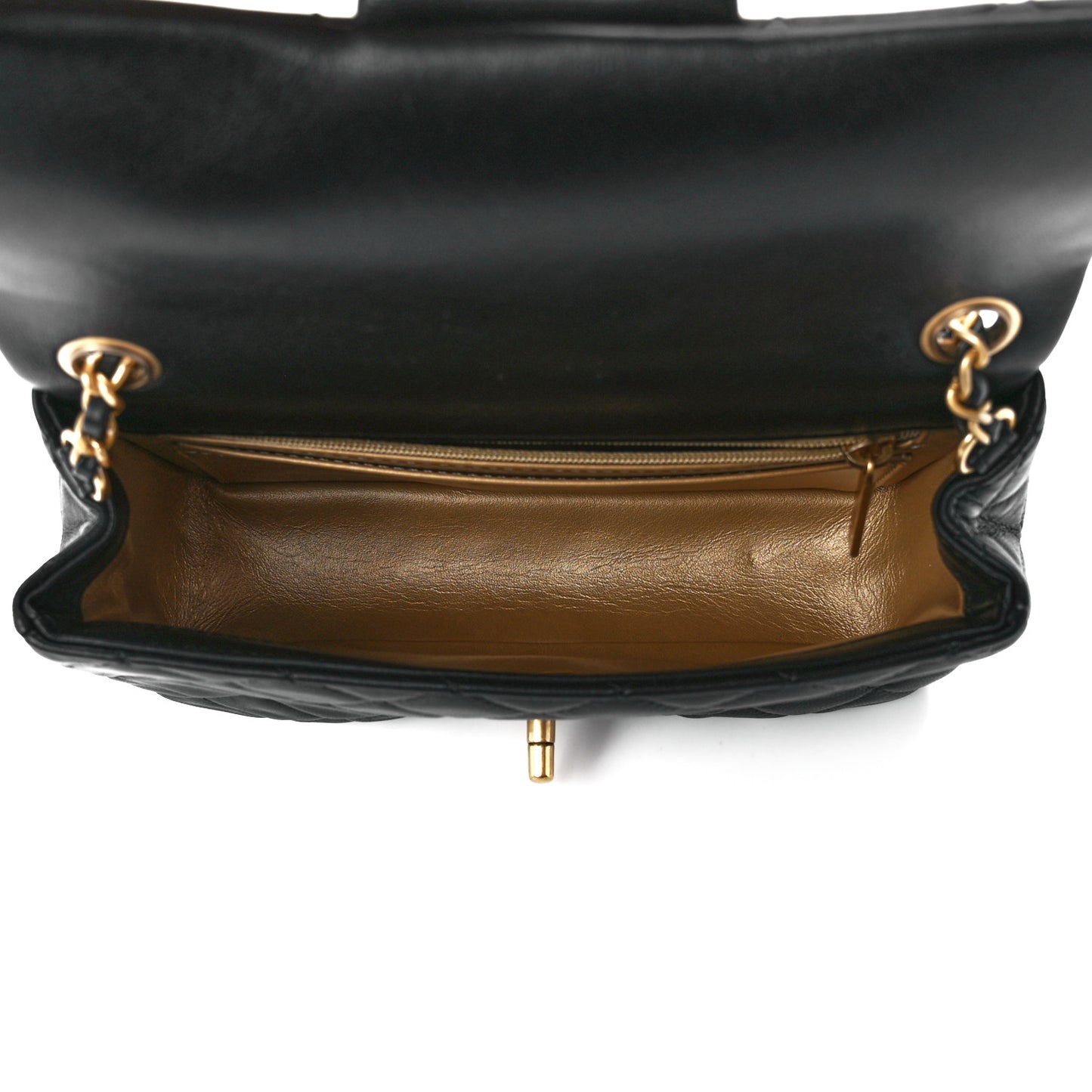 Lambskin Quilted Mini Rectangular Pearl Crush Flap Black