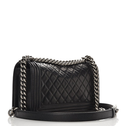 Chanel Lambskin Quilted Medium Boy Flap Black 4 of 11