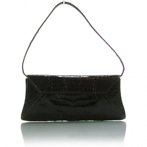 Nancy Gonzalez Crocodile Envelope Clutch Brown 1 of 9