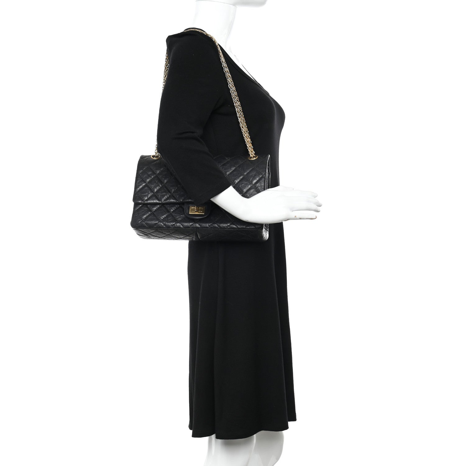 Chanel Aged Calfskin Quilted 2.55 Reissue 226 Flap Black 2 of 10