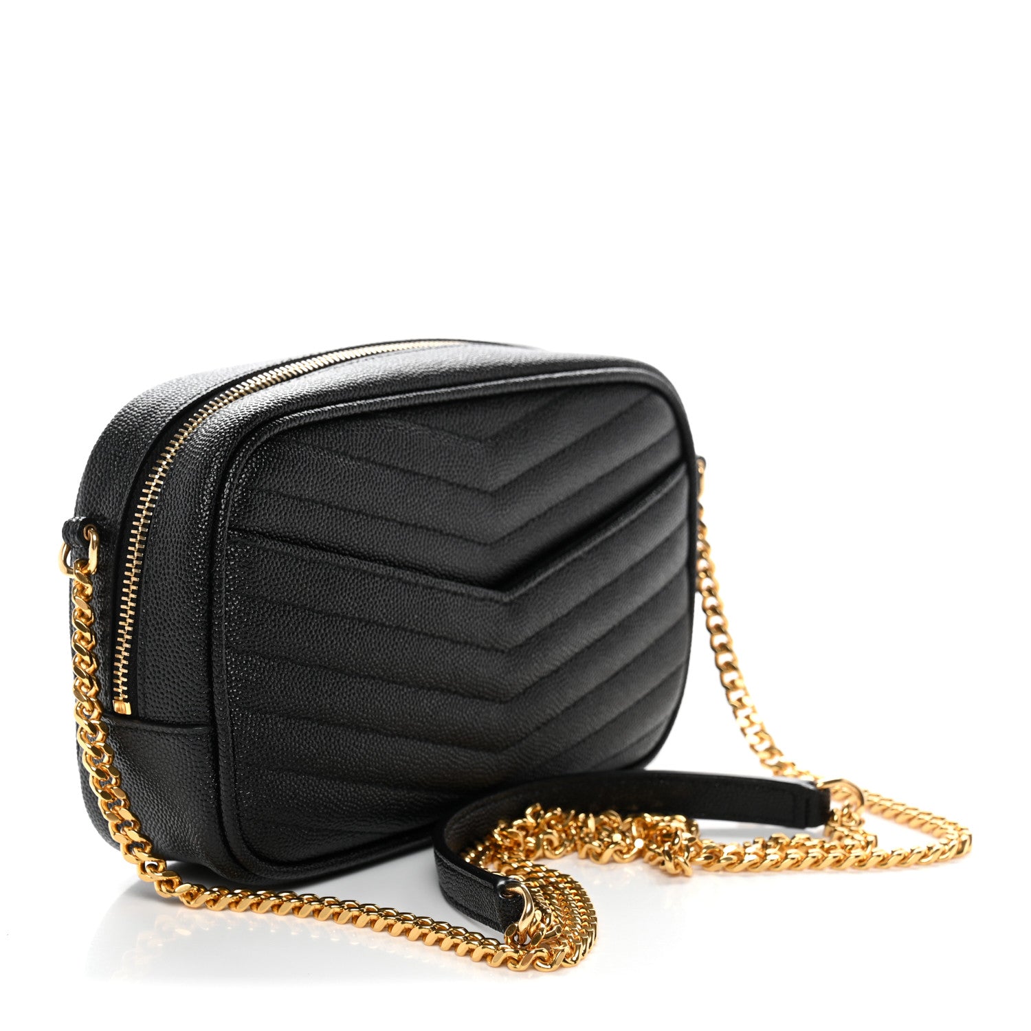Saint Laurent Grain De Poudre Matelasse Monogram Mini Lou Camera Bag Black 3 of 10