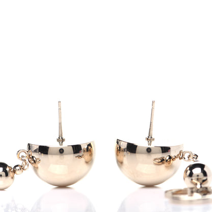 Chanel Metal CC Drop Earrings Gold 3 of 5