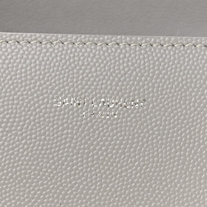 Saint Laurent Grain de Poudre Mini Classic Monogram Cassandra Top Handle Granite 7 of 9