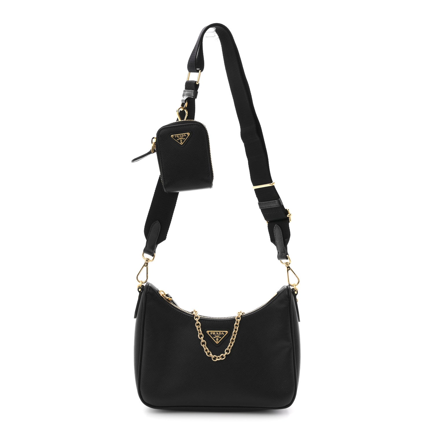 Prada Saffiano Lux Re-Edition 2005 Shoulder Bag Black 1 of 10