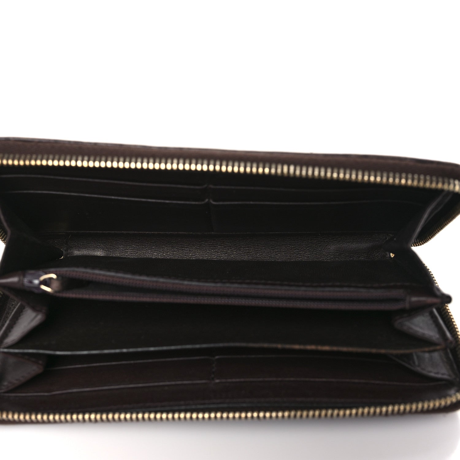 Gucci Guccissima Margaux Calfskin Metal Bar Zip Around Wallet Chocolate 5 of 10