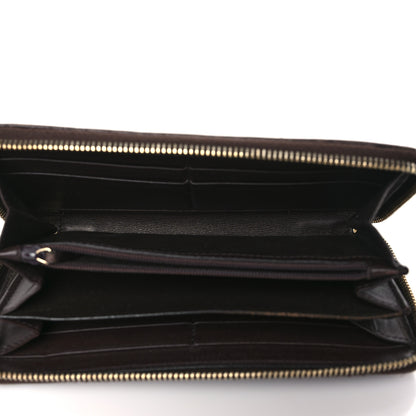 Gucci Guccissima Margaux Calfskin Metal Bar Zip Around Wallet Chocolate 5 of 10