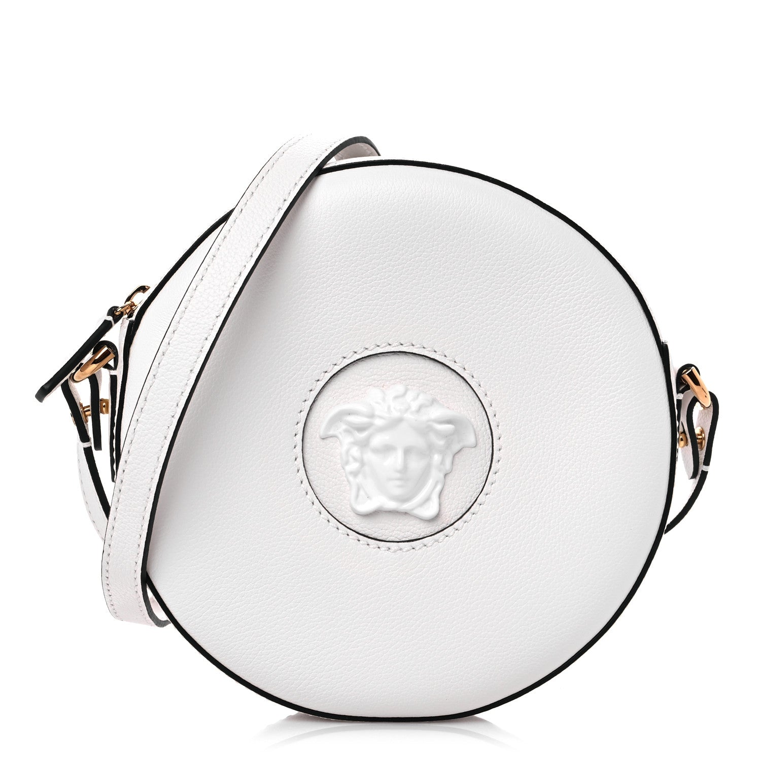 Versace Calfskin La Medusa Round Camera Bag White 1 of 8