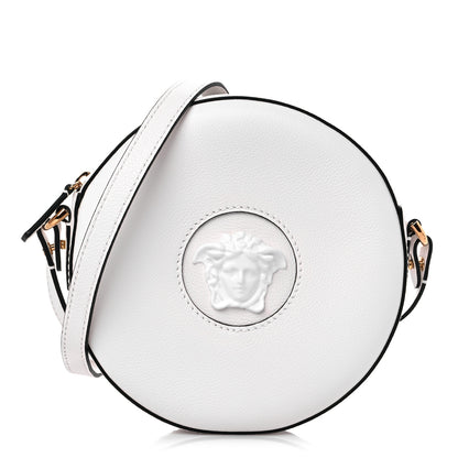 Versace Calfskin La Medusa Round Camera Bag White 1 of 8