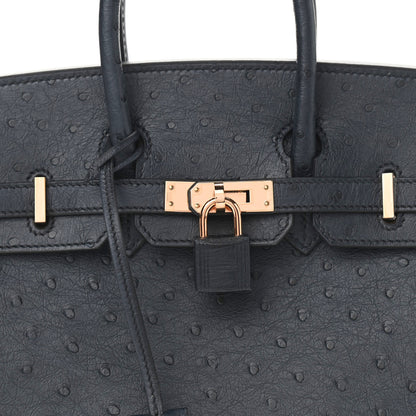 Hermes Ostrich Birkin 25 Bleu Indigo 10 of 11