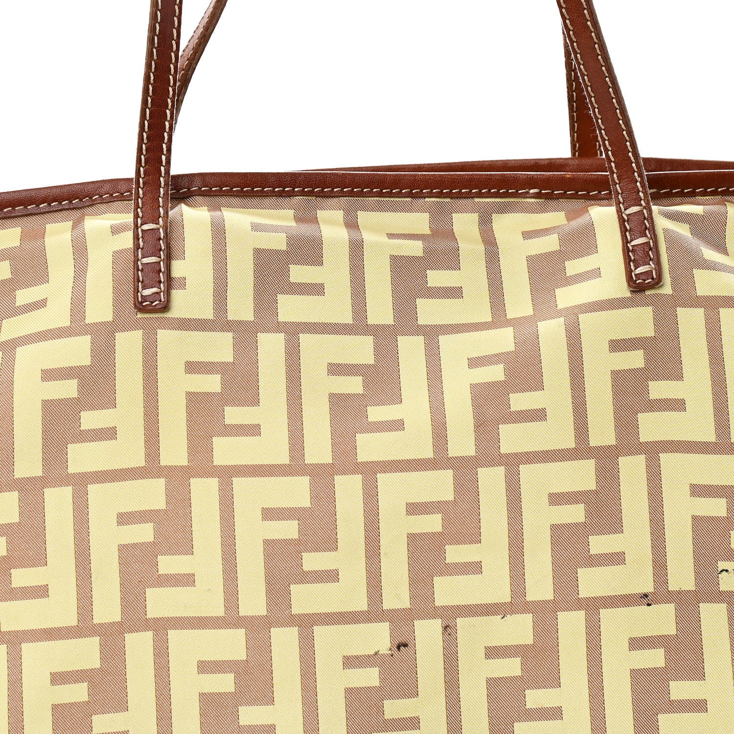 Fendi Canvas Zucca Roll Shopping Tote Tobacco Yellow 9 of 12