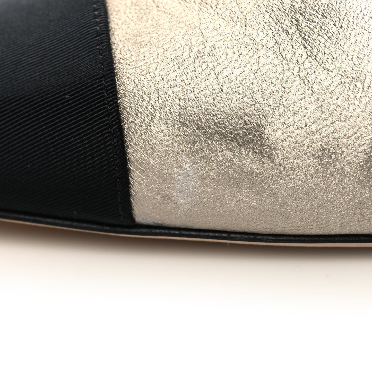 Laminated Lambskin Grosgrain Cap Toe CC Slingback Sandals 38.5 Copper Black