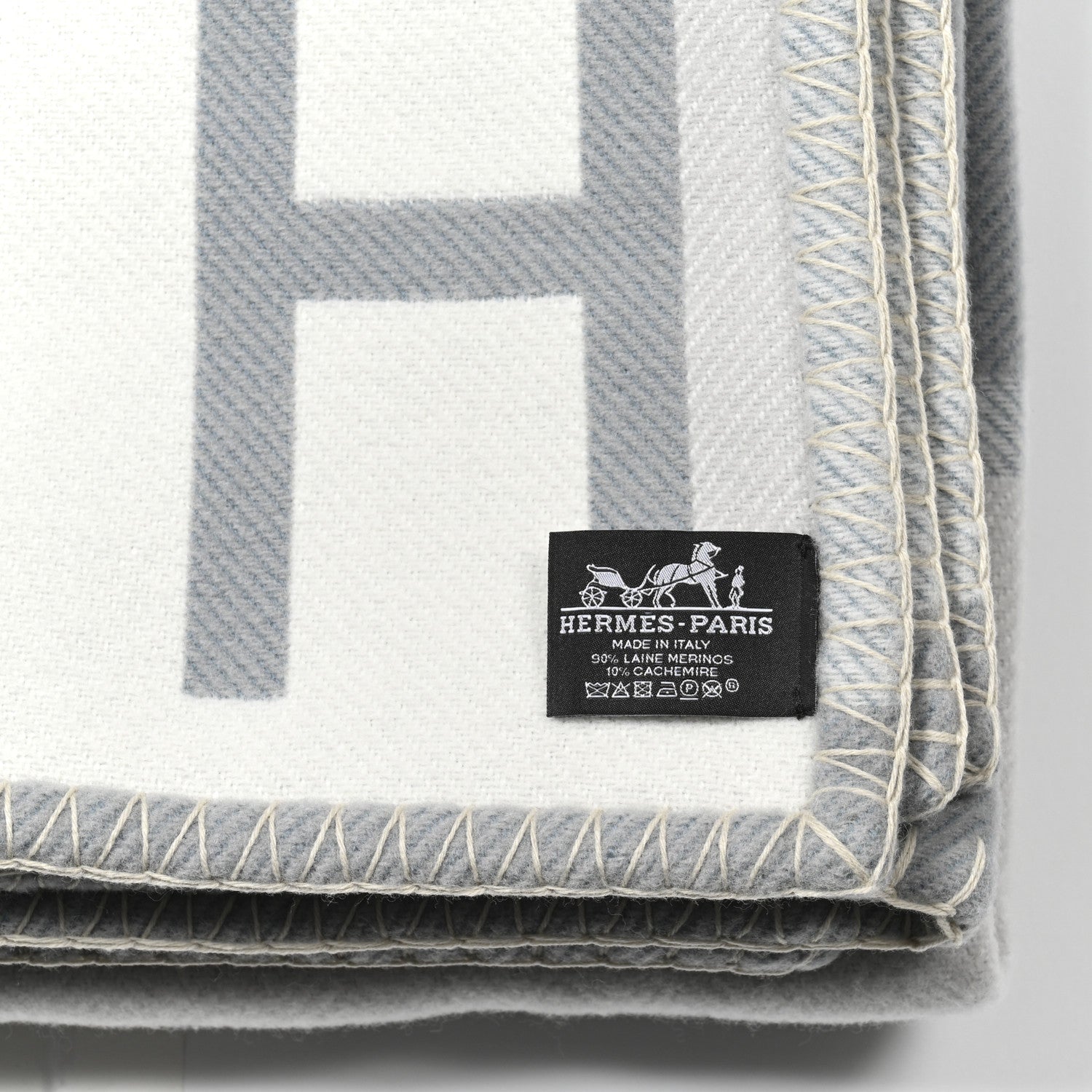 Hermes Wool Cashmere Ithaque Blanket Gris Perle 3 of 3