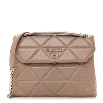 Prada Nappa Triangle Stitched Large Spectrum Bag Cipria 1 of 10