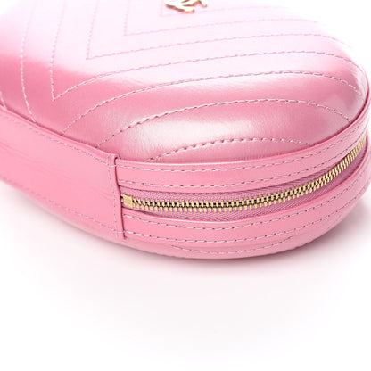 Chanel Calfskin Chevron Stitched Evening Bag Pink 9 of 10