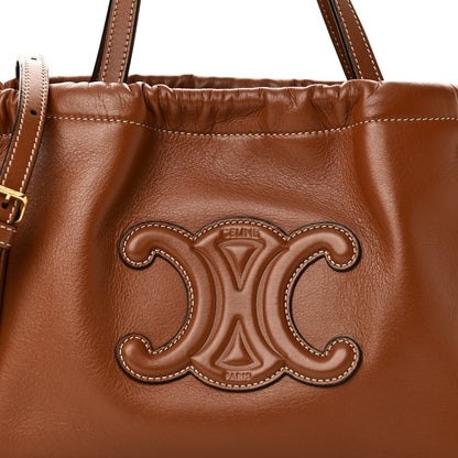 Celine Smooth Calfskin Cuir Small Triomphe Cabas Drawstring Tan 7 of 9