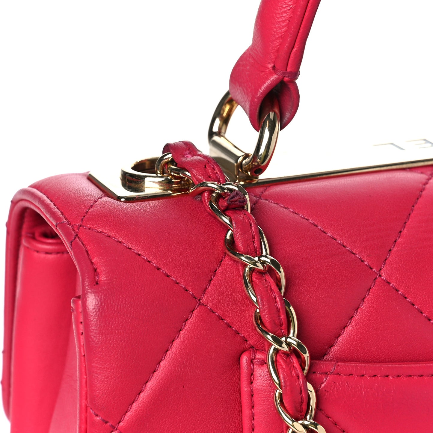 Lambskin Quilted Small Trendy CC Flap Dual Handle Bag Pink