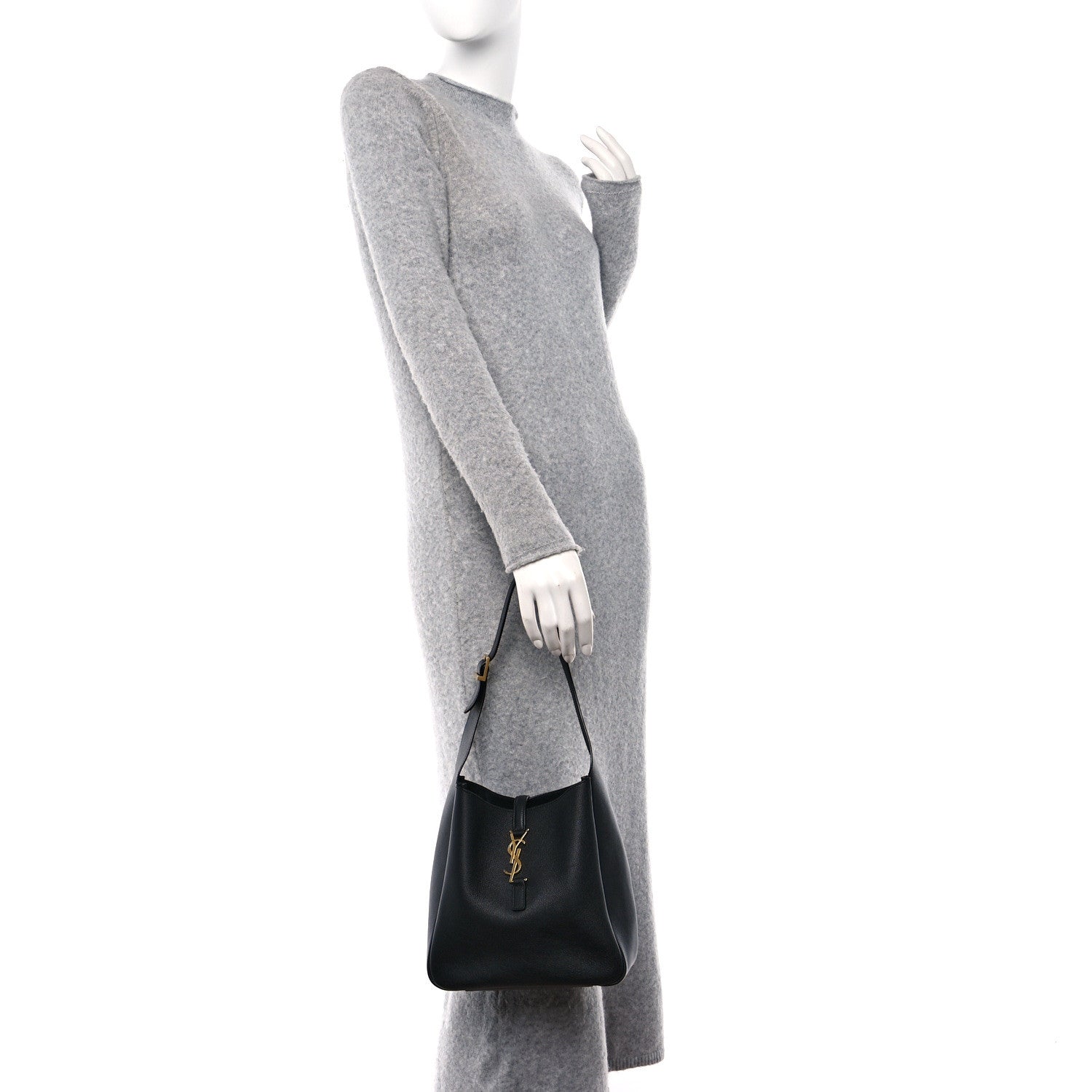 Saint Laurent Smooth Calfskin Small Le 5 A 7 Soft Hobo Black 2 of 9