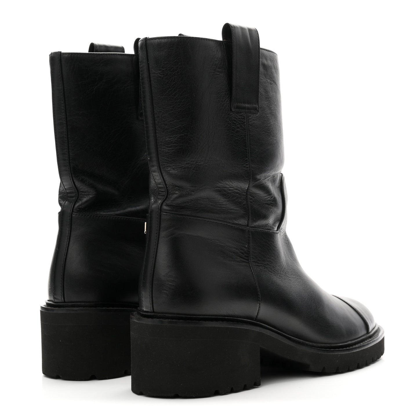 Calfskin CC Ankle Boots 37.5 Black