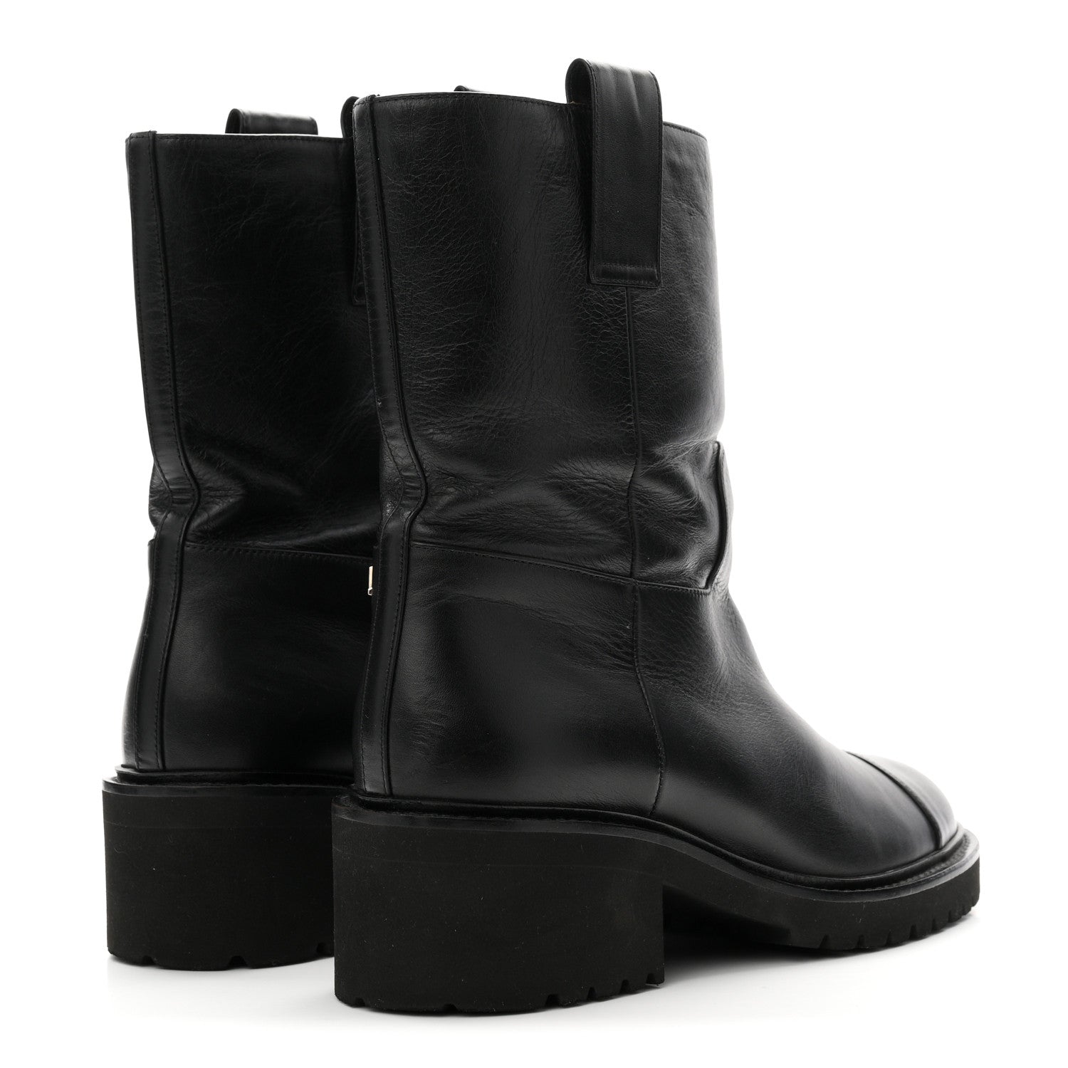 Chanel Calfskin CC Ankle Boots 37.5 Black 5 of 10
